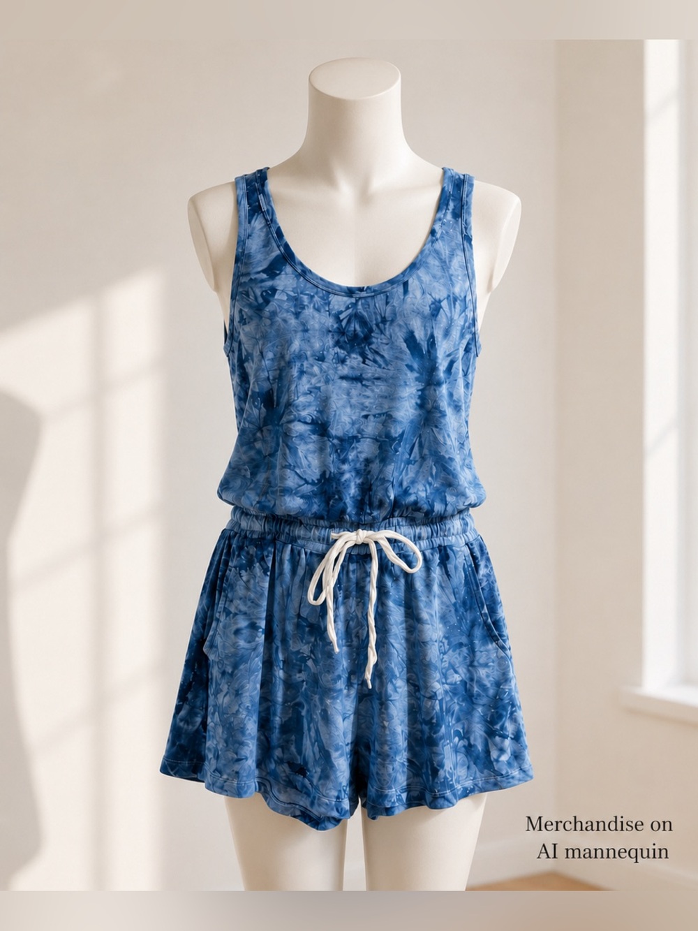Aqua Bloomingdale’s Romper Blue Tie-Dye